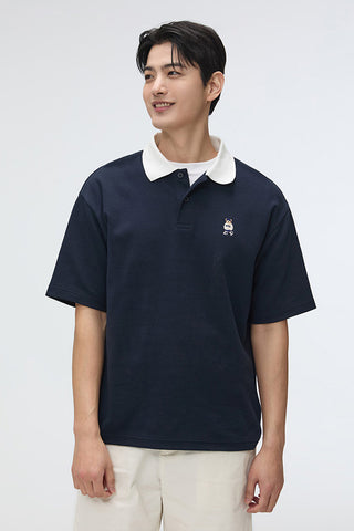 Men Short Sleeve Woodie Polo Tee