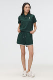 Women Short Sleeve Woodie Crop Tee