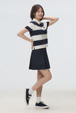 Women Short Sleeve Woodie Stripe Tee