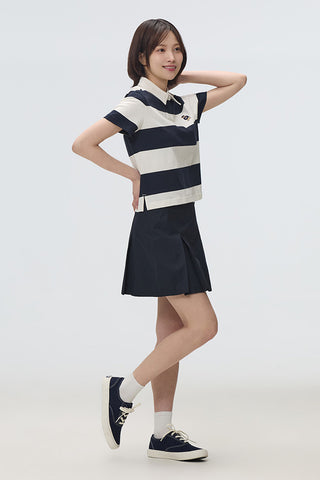 Women Short Sleeve Woodie Stripe Tee
