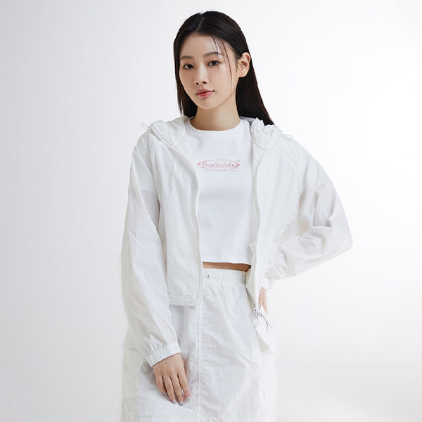 SPAO WOMEN Long Sleeve Hood Windbreaker SPJJE25G01 White