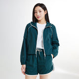 SPAO Women Long Sleeve Crop Windbreaker SPJJE37G01 Hunter