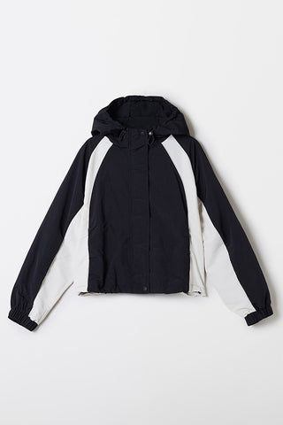 Women Long Sleeve Crop Hooded Windbreaker