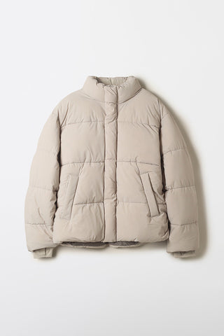 Men Long Sleeve Basic Puffer - Beige