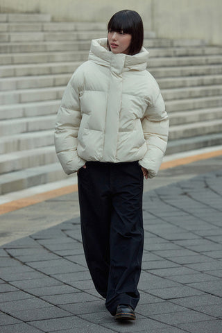 Women Long Sleeve Hooded Puffer