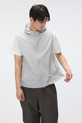 Men Sleeveless Lightweight Hood Vest