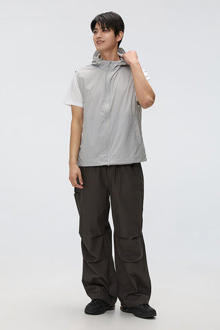 Men Sleeveless Lightweight Hood Vest