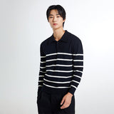 SPAO Men Long Sleeve Stripe Sweater SPKAE49M01 Black