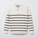 SPAO Men Long Sleeve Stripe Sweater SPKAE49M01 Ivory