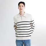 SPAO Men Long Sleeve Stripe Sweater SPKAE49M01 Black