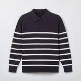 SPAO Men Long Sleeve Stripe Sweater SPKAE49M01 Black