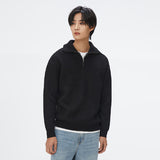 SPAO Men Long Sleeve Half Zip Up Sweater SPKAF11C02 Black