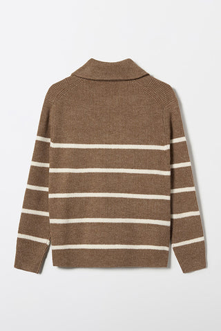 Men Long Sleeve Half Zip-Up Sweater