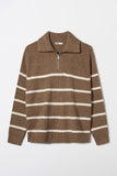 Men Long Sleeve Half Zip-Up Sweater