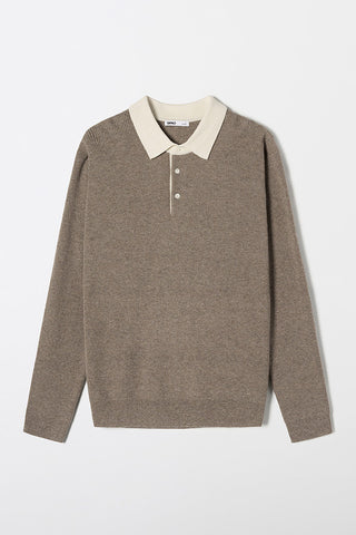Men Long Sleeve Collar Neck Sweater