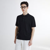 SPAO Men Short Sleeve Collar Pullover SPKWE25C04 Black