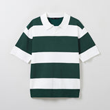 SPAO Men Short Sleeve Stripe Pullover SPKWE25C08 Hunter