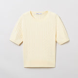 SPAO Women Short Sleeve Pullover SPKWE25G06 Yellow