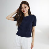 SPAO Women Short Sleeve Pullover SPKWE25G06 Navy