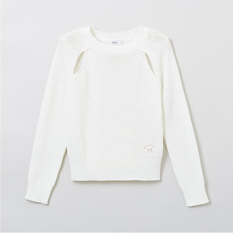 SPAO Women Long Sleeve Shoulder Pullover SPKWE37G50 White