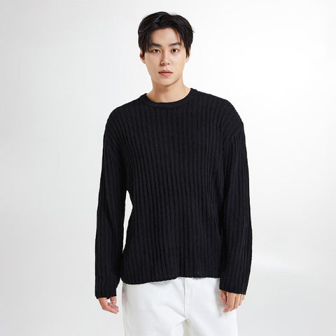 SPAO Men Long Sleeve Boucle Pullover SPKWE37M05 Black