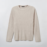 SPAO Men Long Sleeve Boucle Pullover SPKWE37M05 Light beige