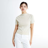 SPAO Women Short Sleeve Mock Neck Sweater SPKWE49W03 Ivory