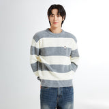 SPAO Men Long Sleeve Stripe Pullover SPKWE4TC40 Charcoal