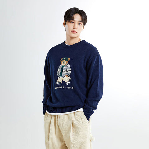 SPAO Men Long Sleeve Woodie Pullover SPKWE4TC41 Navy