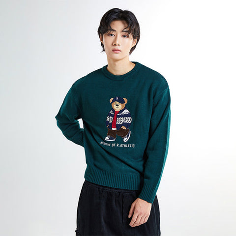 SPAO Men Long Sleeve Woodie Pullover SPKWE4TC41 Hunter