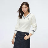 SPAO Women Long Sleeve Woody Crop Pullover SPKWF12G52 Navy