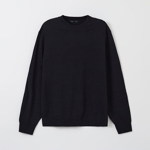 SPAO Men Long Sleeve Merino Pullover SPKWF12M01 Black