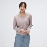 SPAO Women Long Sleeve V Neck Pullover SPKWF12W03 Brown