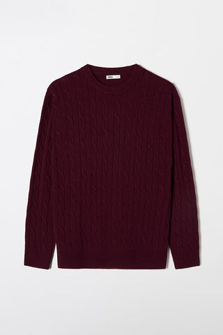 Men Long Sleeve Cable Sweater