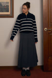 Women Long Sleeve Soft Yarn Half Zip Sweater