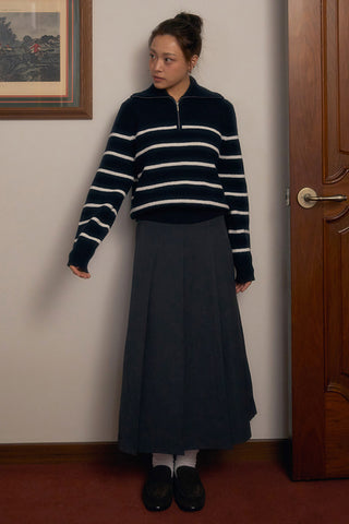 Women Long Sleeve Soft Yarn Half Zip Sweater