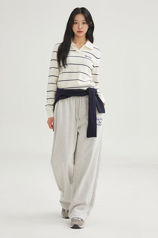 Women Long Sleeve Stripe Pullover