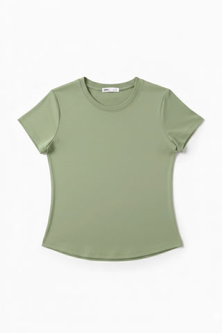 Women Short Sleeve Tee - Olive Green