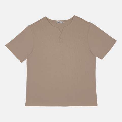 SPAO Men Short Sleeve Waffle Tee SPLCF13C05 Light Khaki