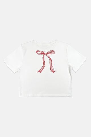 Women Short Sleeve Ribbon Tee