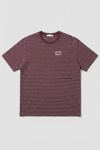 Men Short Sleeve Oversized Stripe Tee - Red