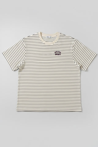 Men Short Sleeve Oversized Stripe Tee - Ivory