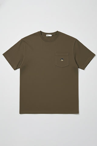 Men Short Sleeve Woodie Pocket Tee - Brown