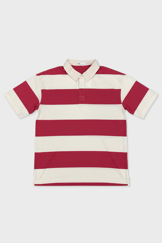 Men Short Sleeve Oversized Polo Tee - Red