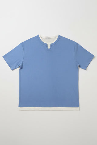 Men Short Sleeve Oversized V-Neck Tee