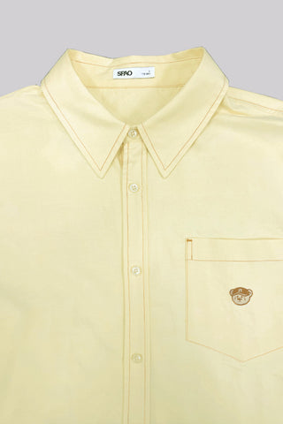 Men Short Sleeve Woodie Pocket Shirt - L/Yellow