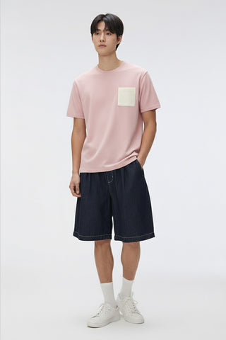 Men Short Sleeve Pocket Knit Tee