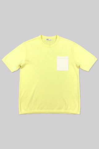 Men Short Sleeve Pocket Knit Tee - L/Yellow