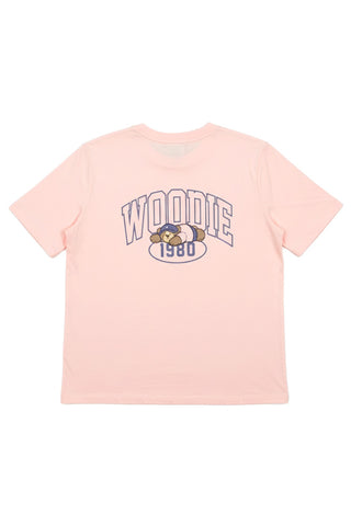 Women Short Sleeve Woodie Oversized Tee