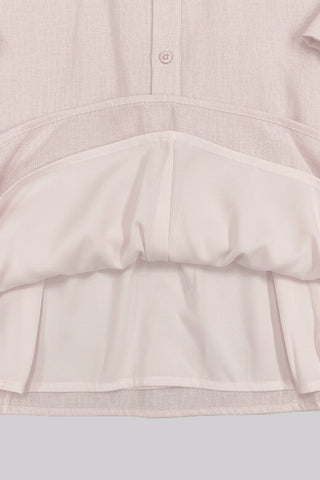 Women Short Sleeve Oversized Crop Shirt - L/Pink